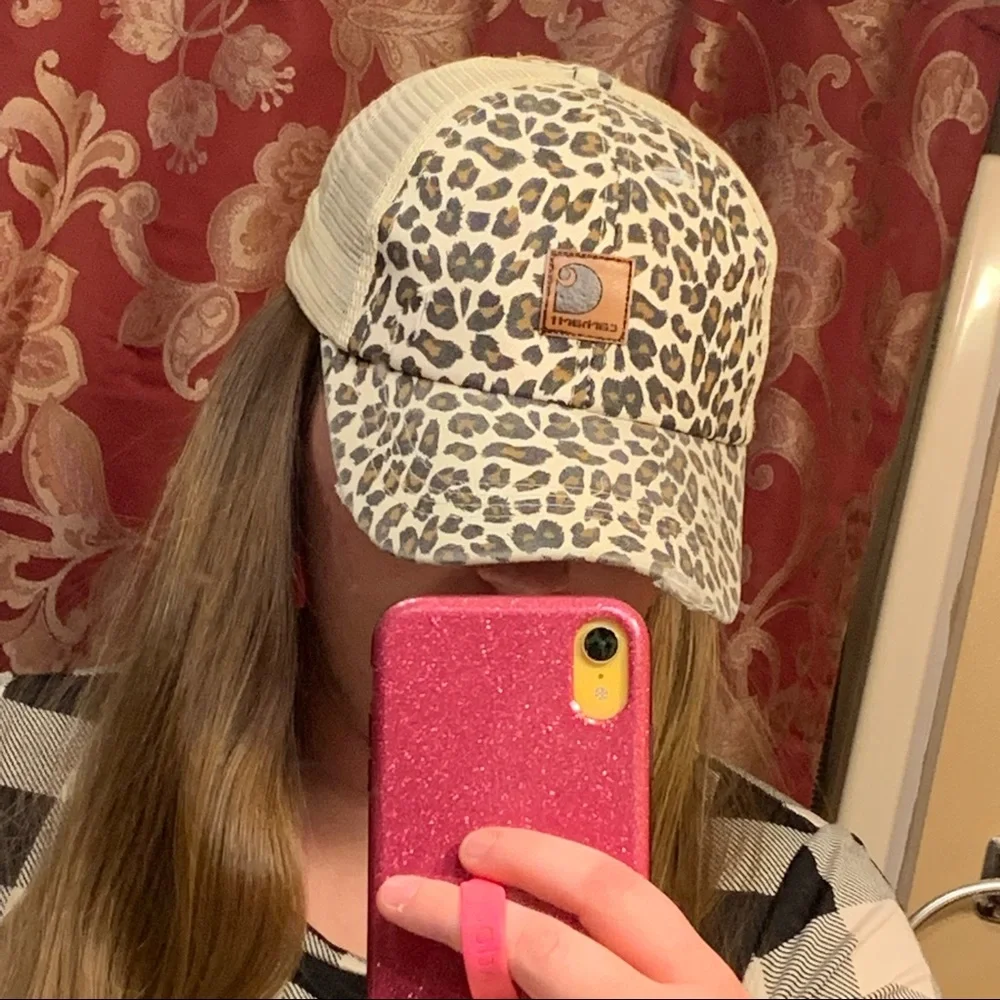Leopard Print Criss Cross Baseball Cap - Picture 1 of 3